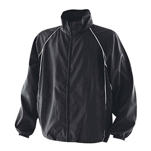 Finden & Hales Showerproof Training Jacket Black/Black/White